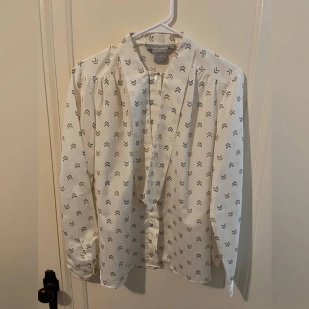 Evan Picone Vintage Neck Tie Blouse size 12